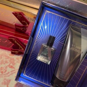 Victoria's Secret VS Him Platinum Grooming Set - Blue and Silver